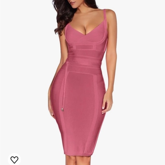 Womens Rayon Belt Detail Bandage Bodycon Party Dress new - Picture 6 of 12